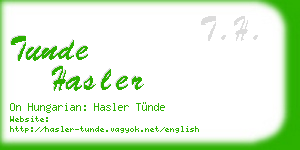 tunde hasler business card
